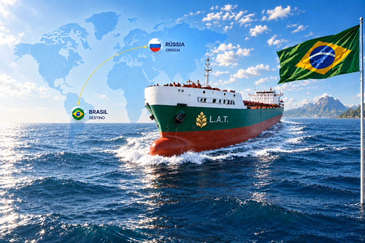 L.A.T. logistics corridor between Russia and Brazil